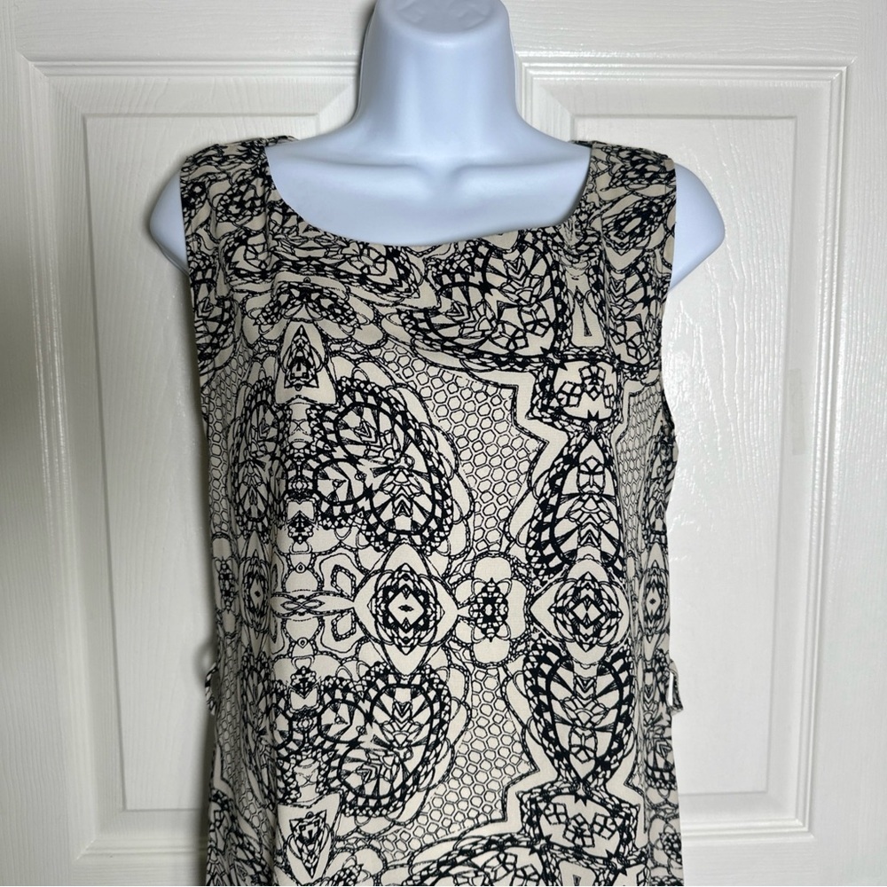 Veronica M Women's XS Sleeveless Dress Black Tan Paisley Print Sundress XSmall - Picture 3 of 11